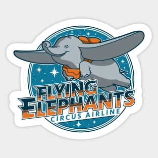 Flying Elephant Circus Airlines Sticker